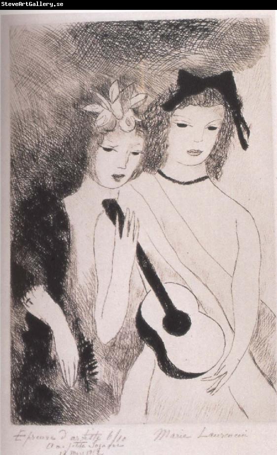 Marie Laurencin Woman Holding guitar